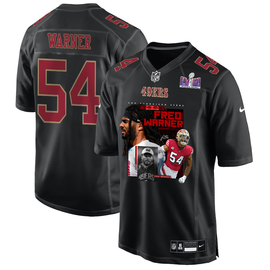 Fred Warner 54 San Francisco 49ers The Fredator Signed Fashion Game Men Jersey - Carbon Black - myjerseyhub