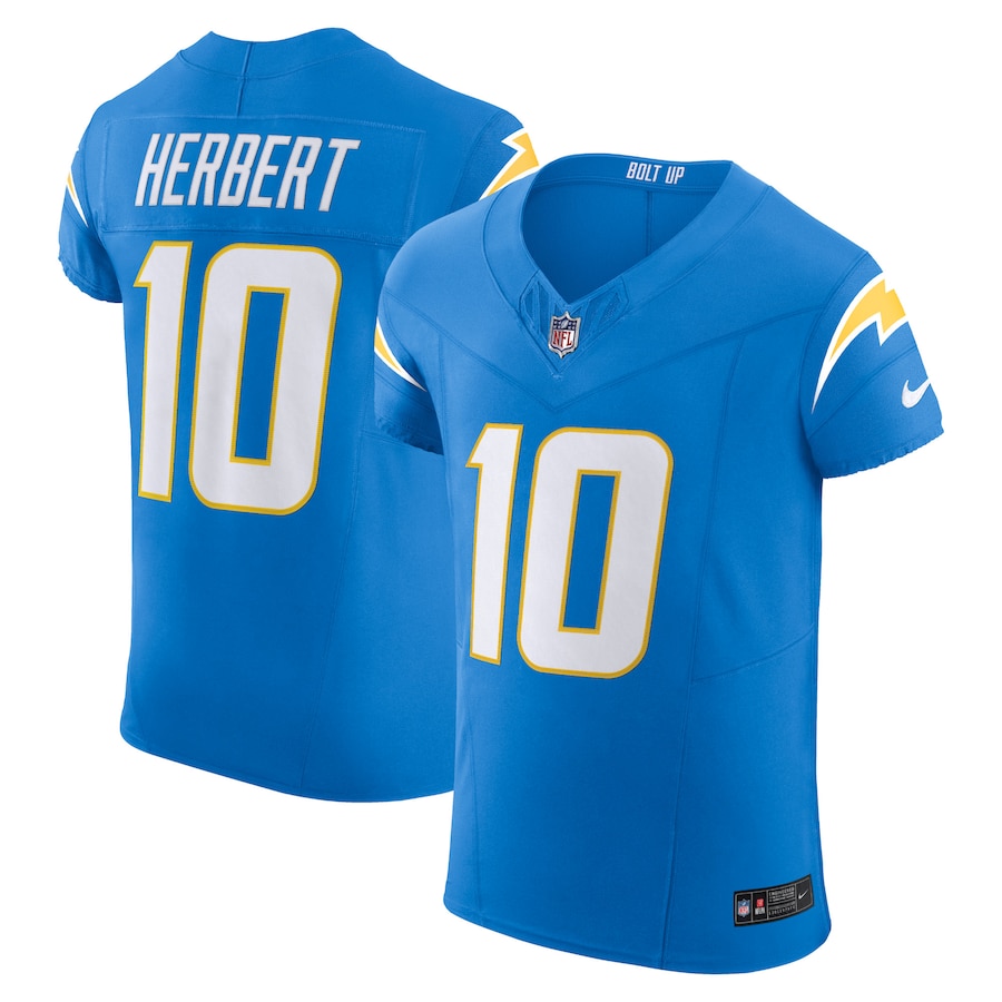 Mens Los Angeles Chargers Justin Herbert Powder Blue Vapor F.U.S.E. Elite Jersey - myjerseyhub