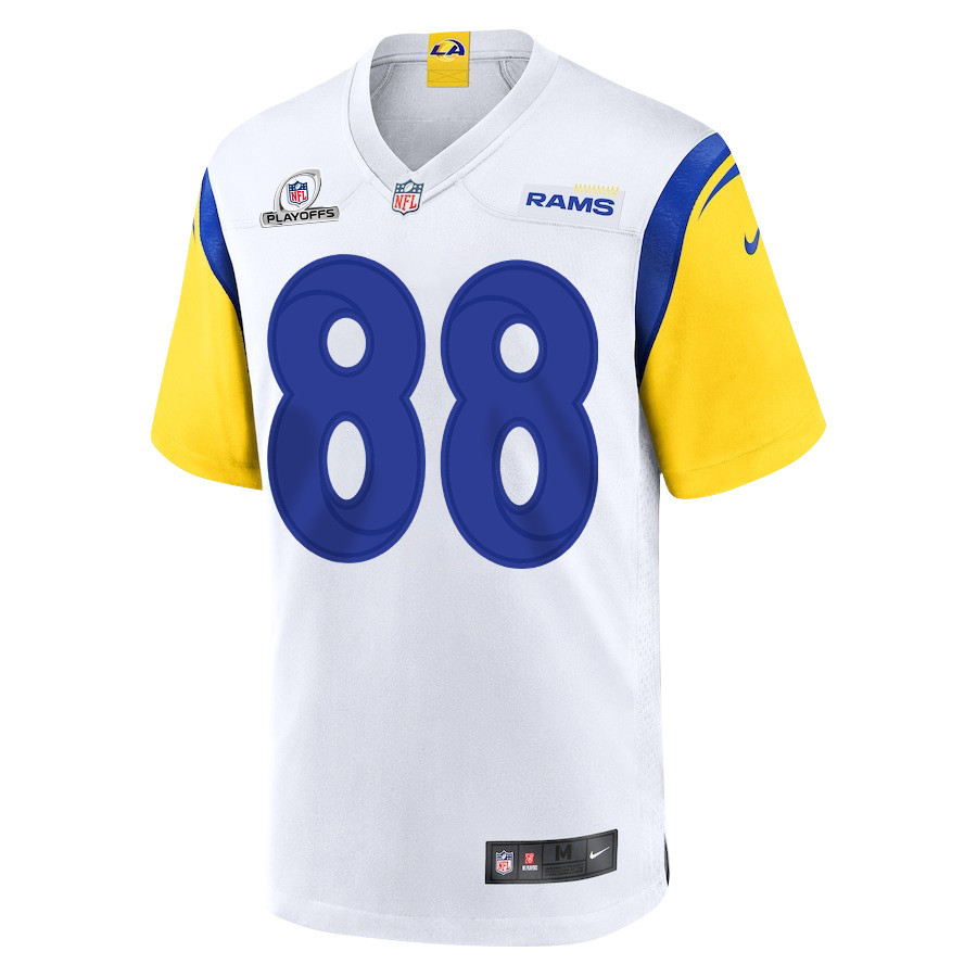 Brycen Hopkins 88 Los Angeles Rams 2023 Playoffs Patch Game Men Jersey - White - myjerseyhub