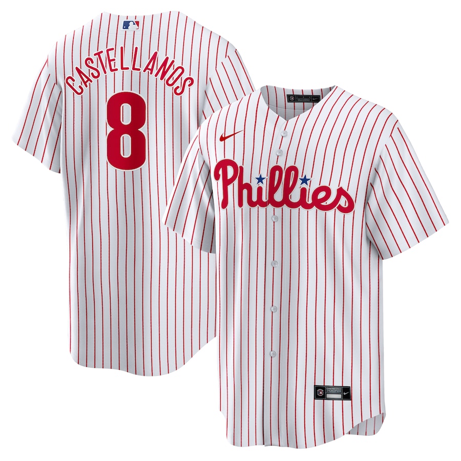 Men's Philadelphia Phillies Nick Castellanos White Replica Player Jersey - myjerseyhub