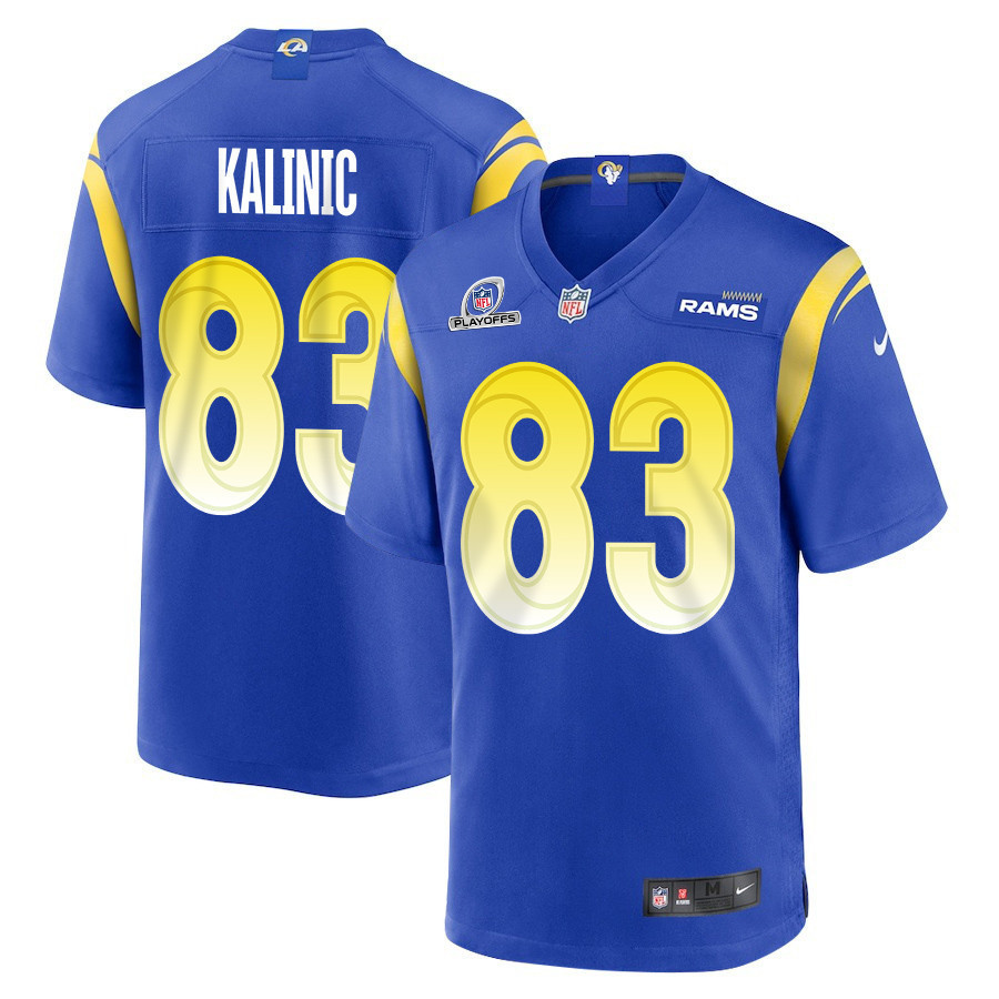 Nikola Kalinic 83 Los Angeles Rams 2023 Playoffs Patch Game Men Jersey - Royal - myjerseyhub