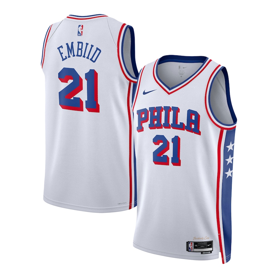 Youth Philadelphia 76ers Joel Embiid Nike White Swingman Jersey - Association Edition - myjerseyhub