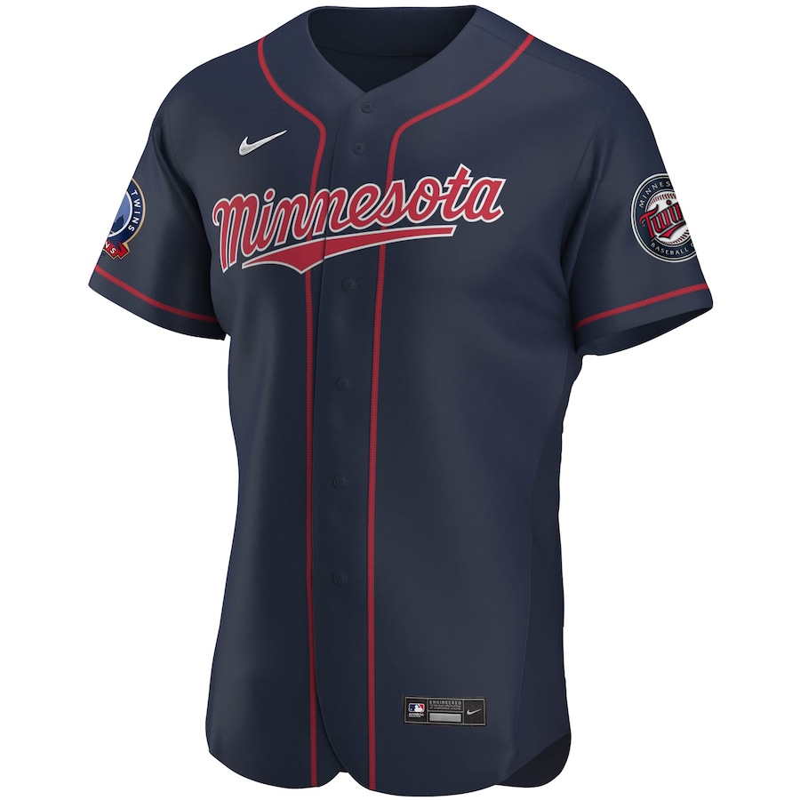 Men's Minnesota Twins Navy 60th Season Alternate Authentic Team Jersey - myjerseyhub