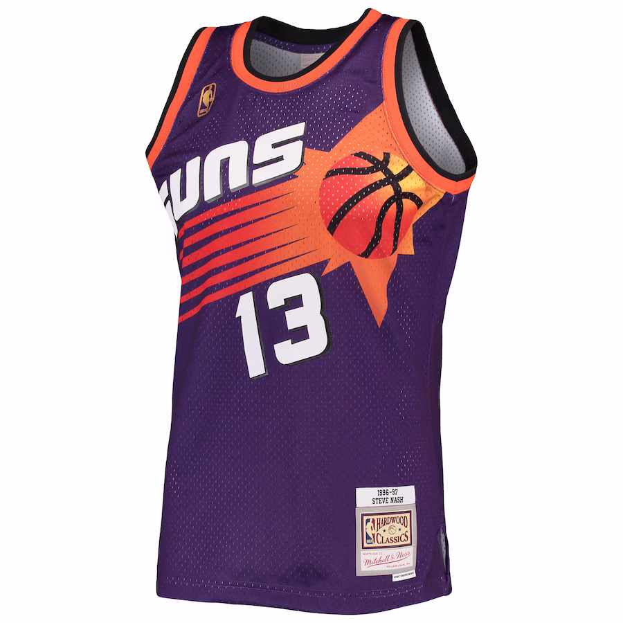 Men's Phoenix Suns Steve Nash Mitchell & Ness Purple 1996-97 Hardwood Classics Swingman Jersey - myjerseyhub