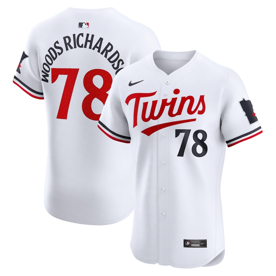 Men's Minnesota Twins Simeon Woods Richardson White Home Elite Player Jersey - myjerseyhub