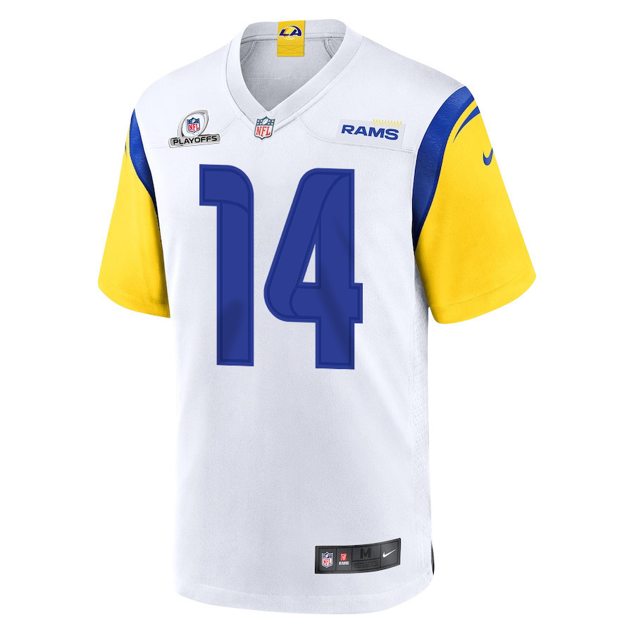 Cobie Durant 14 Los Angeles Rams 2023 Playoffs Patch Game Men Jersey - White - myjerseyhub