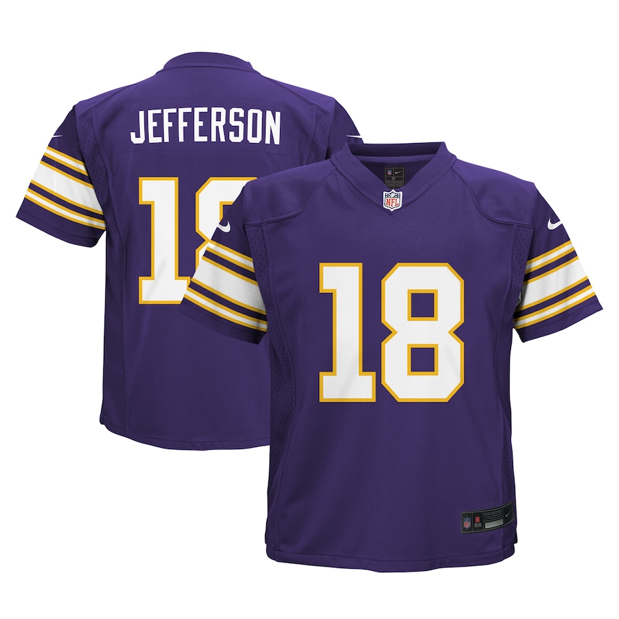 Preschool Minnesota Vikings Justin Jefferson Purple Alternate Game Jersey - myjerseyhub