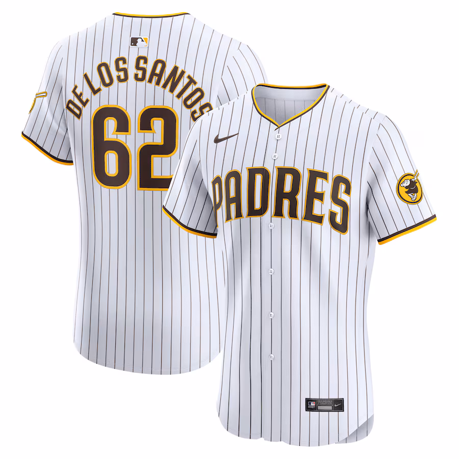 Men's San Diego Padres Enyel De Los Santos Nike White Home Elite Player Jersey - myjerseyhub