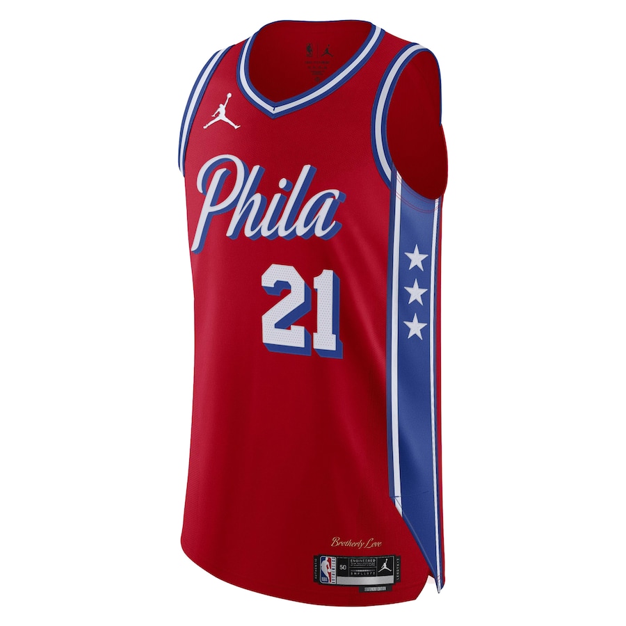 Men's Philadelphia 76ers Joel Embiid Jordan Brand Red Authentic Player Jersey - myjerseyhub