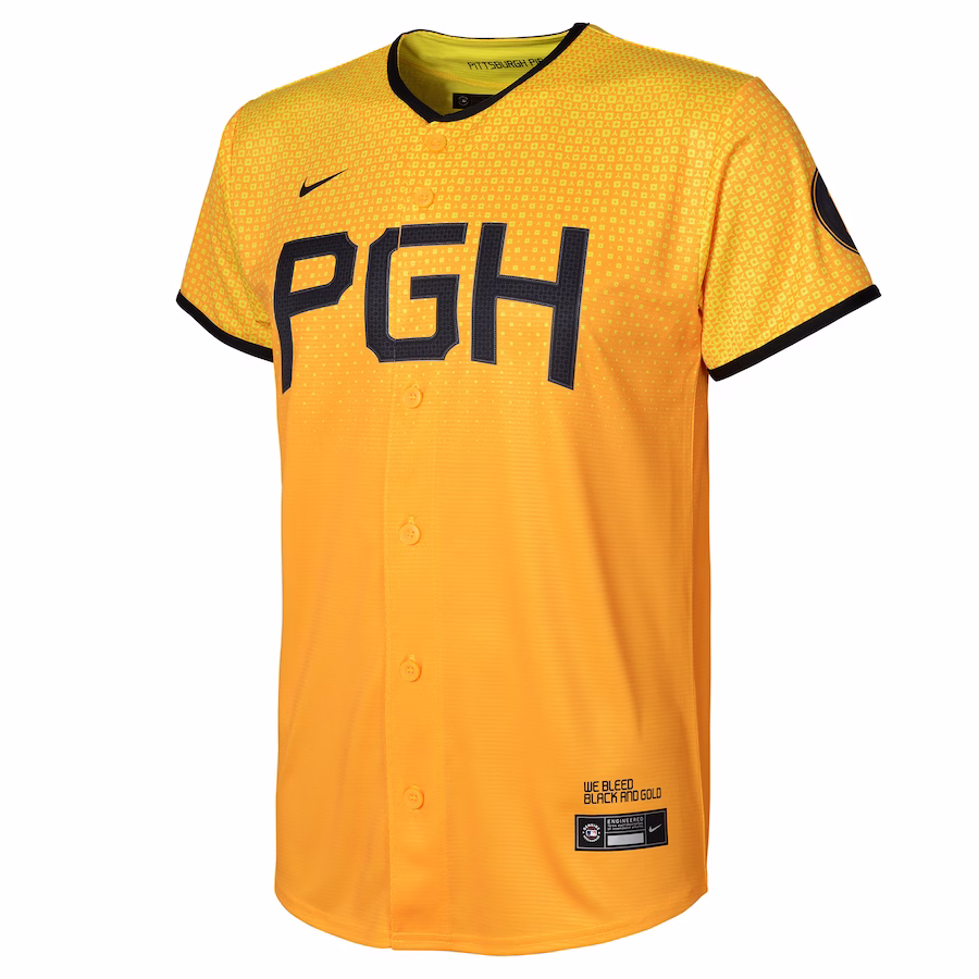 Youth Pittsburgh Pirates Roberto Clemente Nike Gold City Connect Replica Player Jersey - myjerseyhub