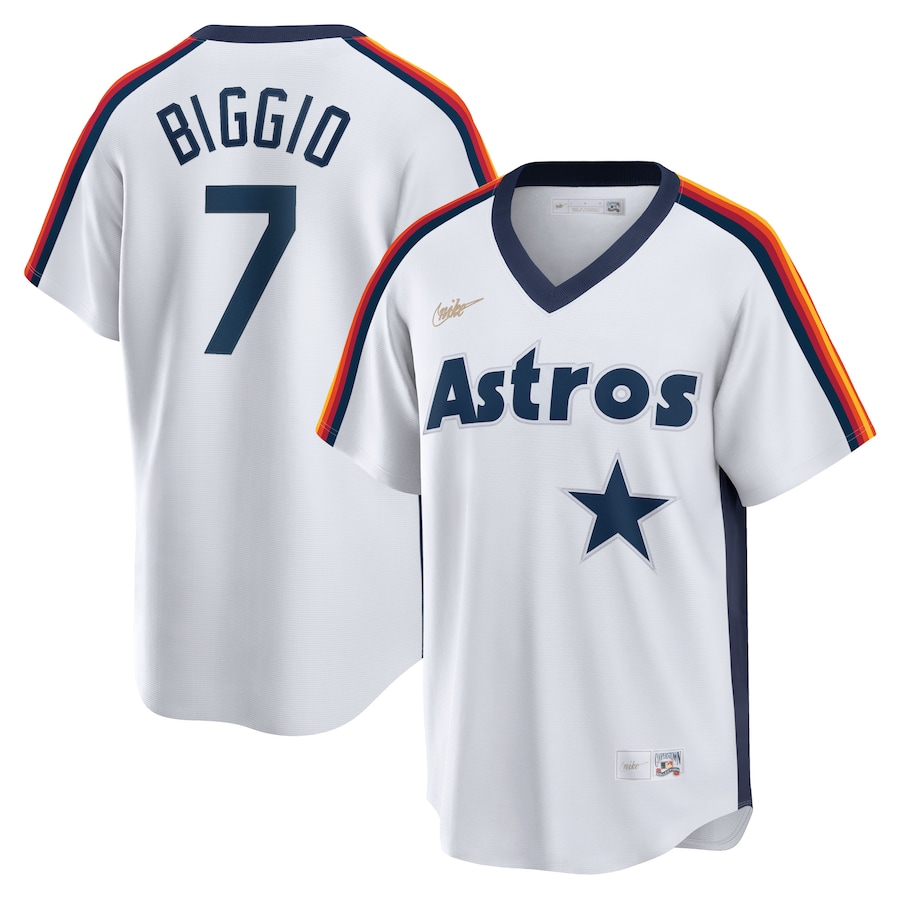 Men's Houston Astros Craig Biggio White Home Cooperstown Collection Logo Player Jersey - myjerseyhub