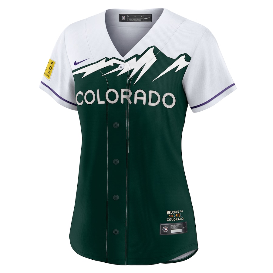 Women's Colorado Rockies White/Forest Green City Connect Replica Team Jersey - myjerseyhub