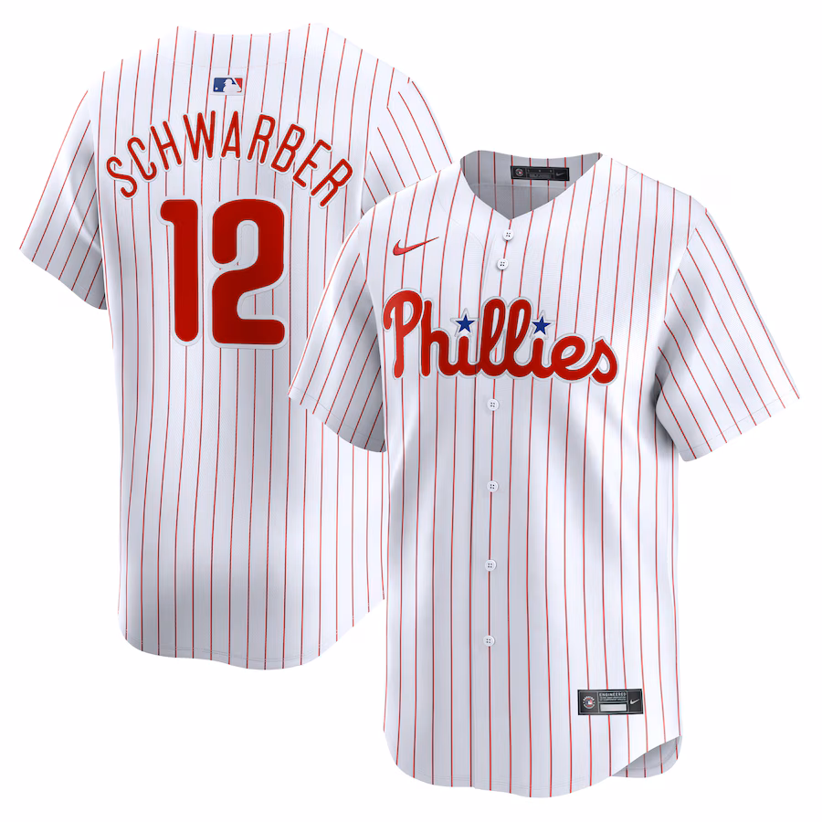 Men's Philadelphia Phillies Kyle Schwarber Nike White Home Limited Player Jersey - myjerseyhub