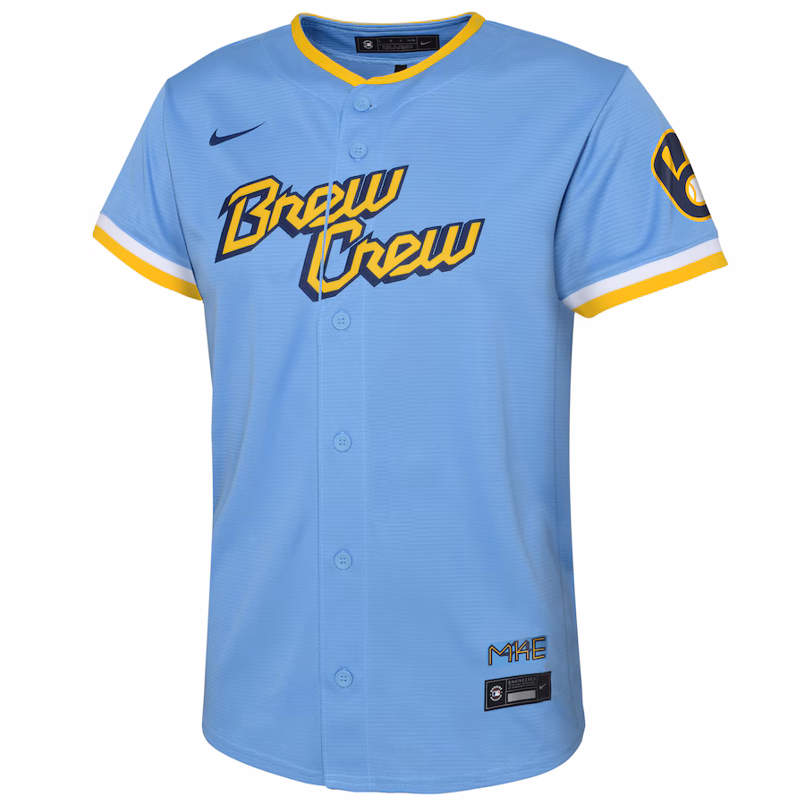 Youth Milwaukee Brewers Nike Powder Blue City Connect Replica Team Jersey - myjerseyhub