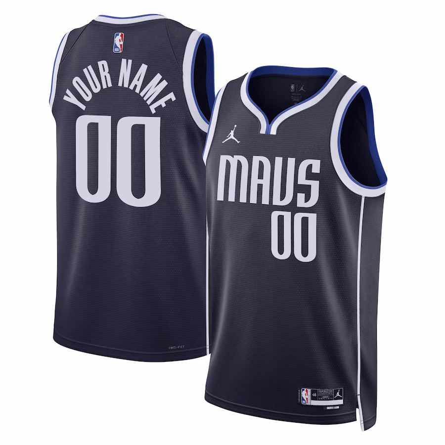 Unisex Dallas Mavericks Jordan Brand Navy 2022/23 Swingman Custom Jersey - Statement Edition - myjerseyhub