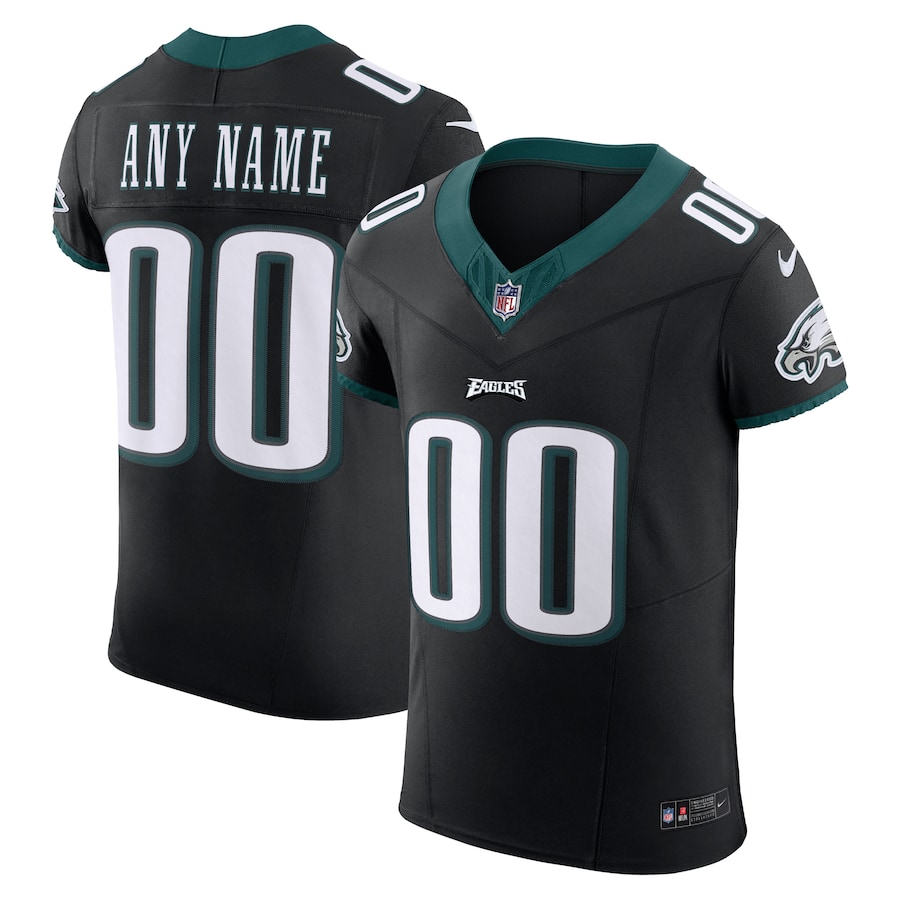 Mens Philadelphia Eagles Black Alternate Vapor F.U.S.E. Elite Custom Jersey - myjerseyhub