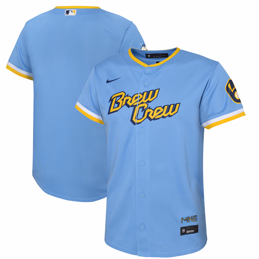 Youth Milwaukee Brewers Nike Powder Blue City Connect Replica Team Jersey - myjerseyhub