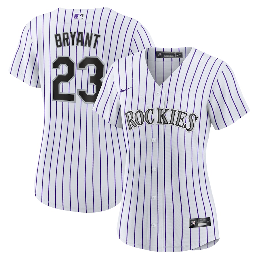 Women's Colorado Rockies Kris Bryant White/Purple Replica Player Jersey - myjerseyhub