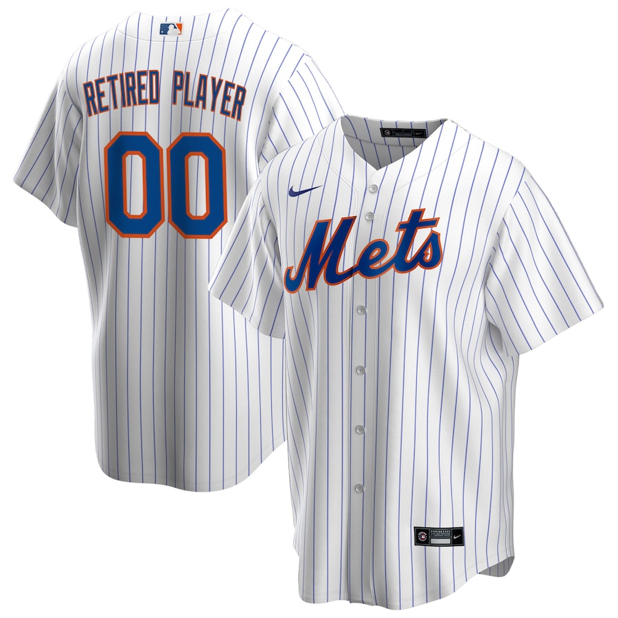 Men's New York Mets White Home Pick-A-Player Retired Roster Replica Jersey - myjerseyhub