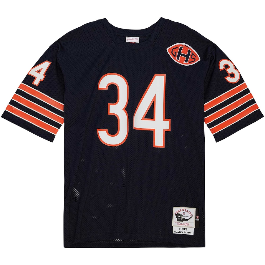 Mens Chicago Bears 1983 Walter Payton Navy Authentic Throwback Retired Player Jersey - myjerseyhub