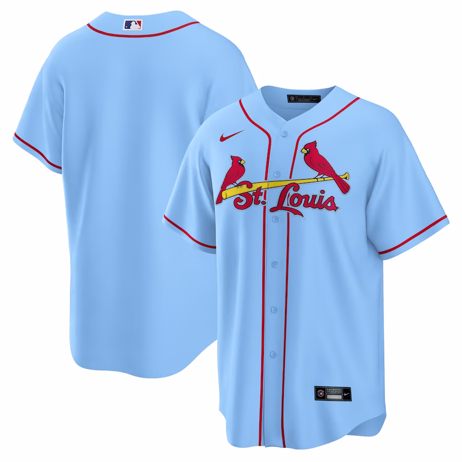 Men's St. Louis Cardinals Nike Light Blue Alternate Replica Team Jersey - myjerseyhub