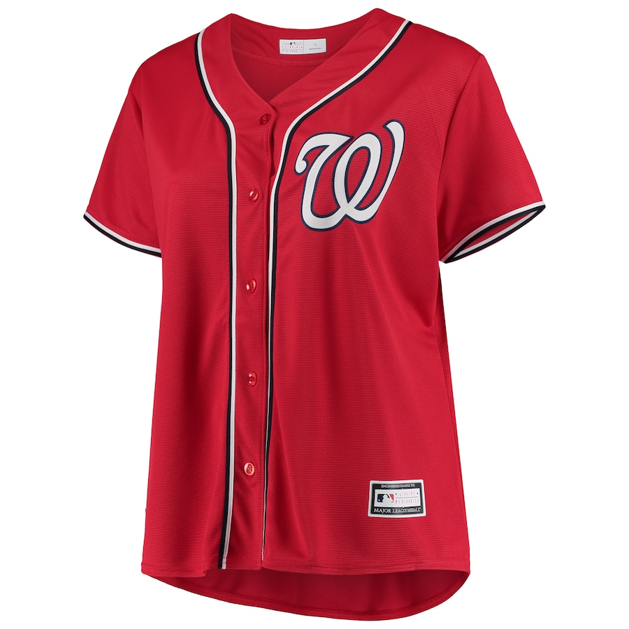 Women's Washington Nationals Red Plus Size Alternate Replica Team Jersey - myjerseyhub