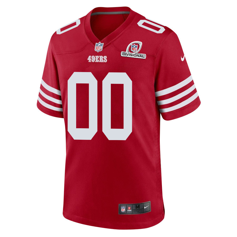 San Francisco 49ers 2024 Divisional Patch Game Men Custom Jersey - Scarlet - myjerseyhub