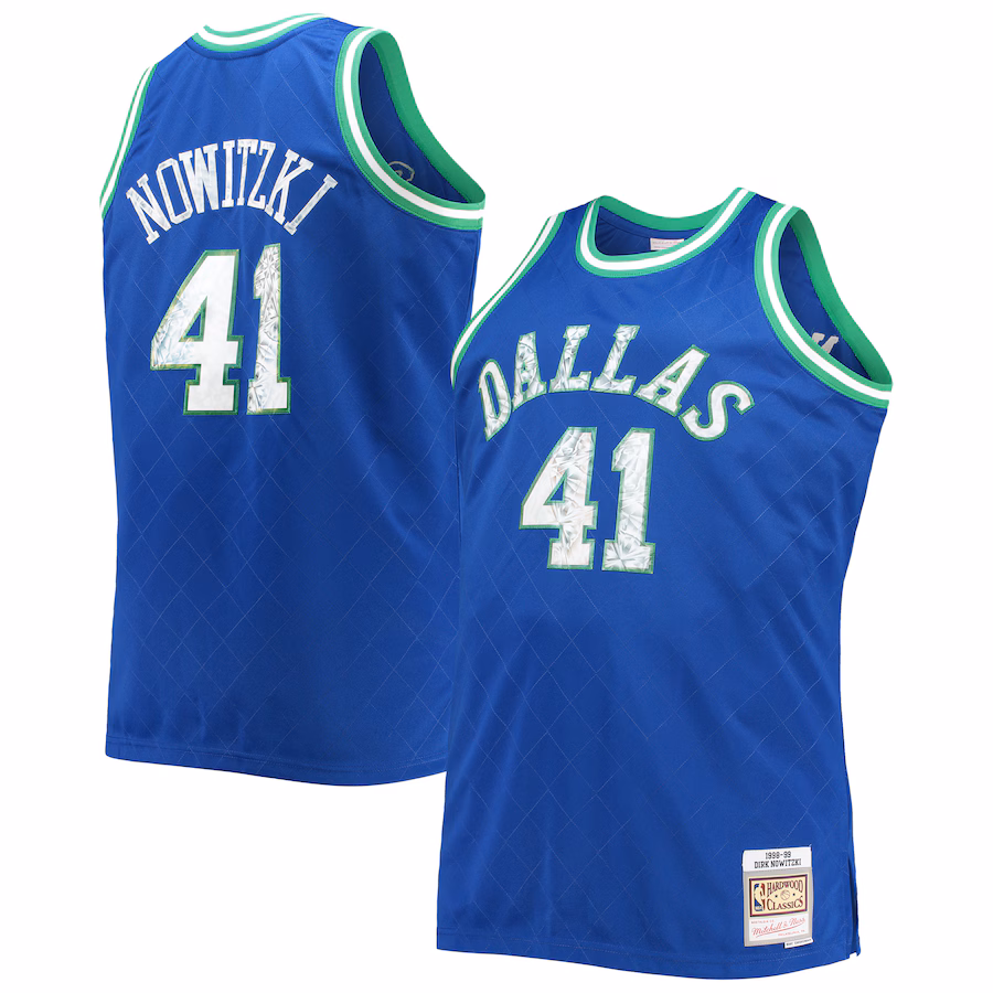 Men's Dallas Mavericks Dirk Nowitzki Mitchell & Ness Blue Big & Tall 1998-99 NBA 75th Anniversary Diamond Swingman Jersey - myjerseyhub