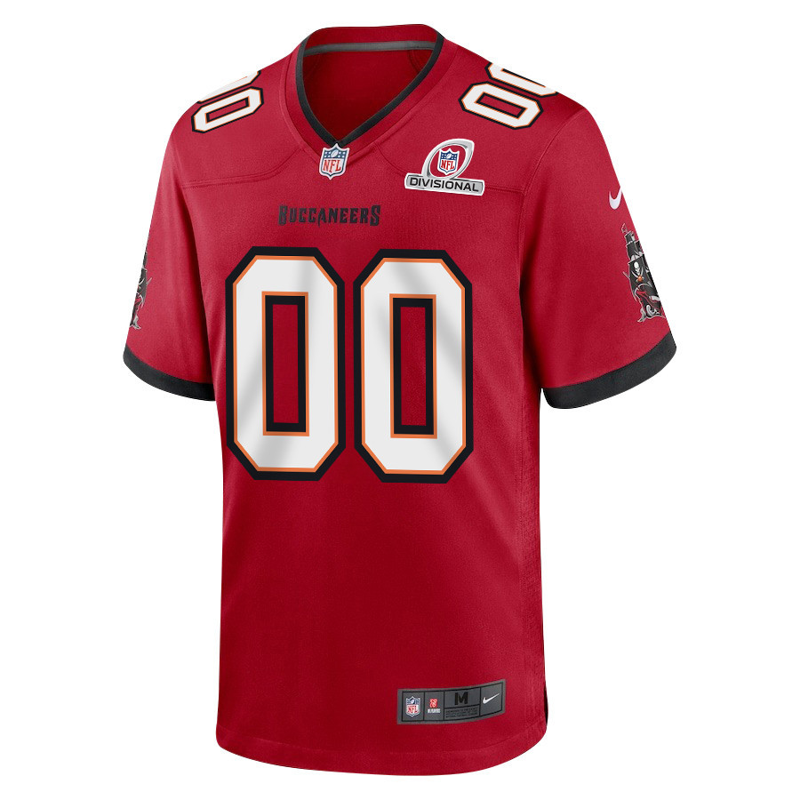 Tampa Bay Buccaneers 2024 Divisional Patch Game Men Custom Jersey - Red - myjerseyhub