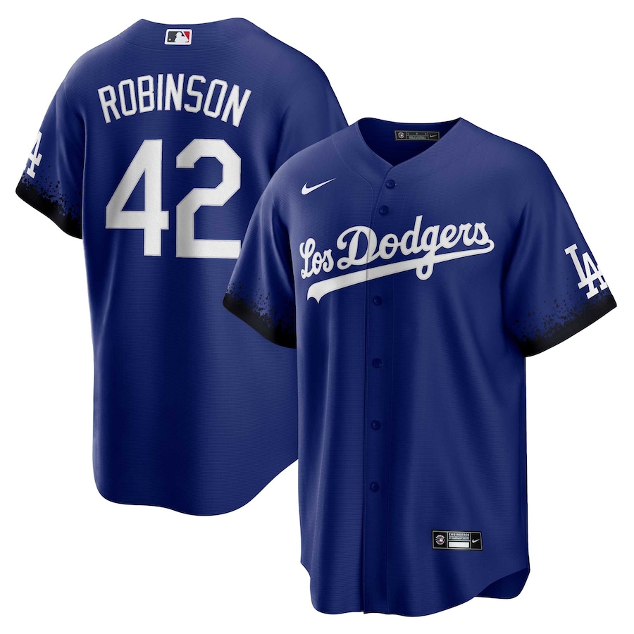 Men's Los Angeles Dodgers Jackie Robinson Royal City Connect Replica Player Jersey - myjerseyhub