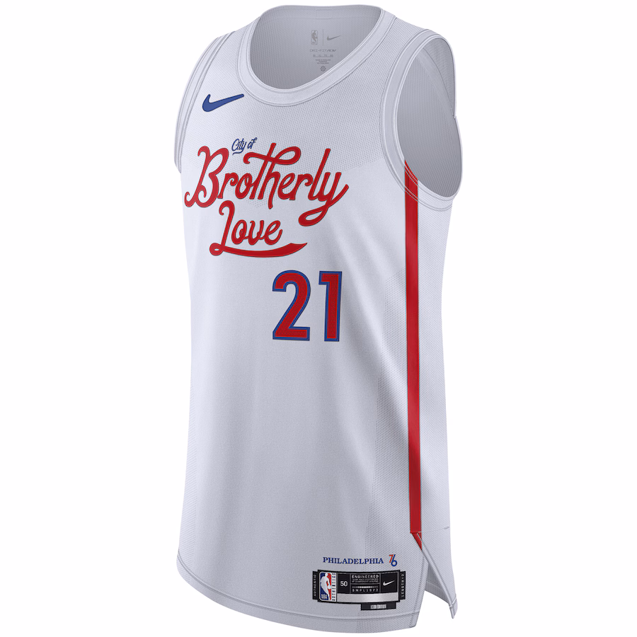 Men's Philadelphia 76ers Joel Embiid Nike White 2022/23 Authentic Jersey - City Edition - myjerseyhub