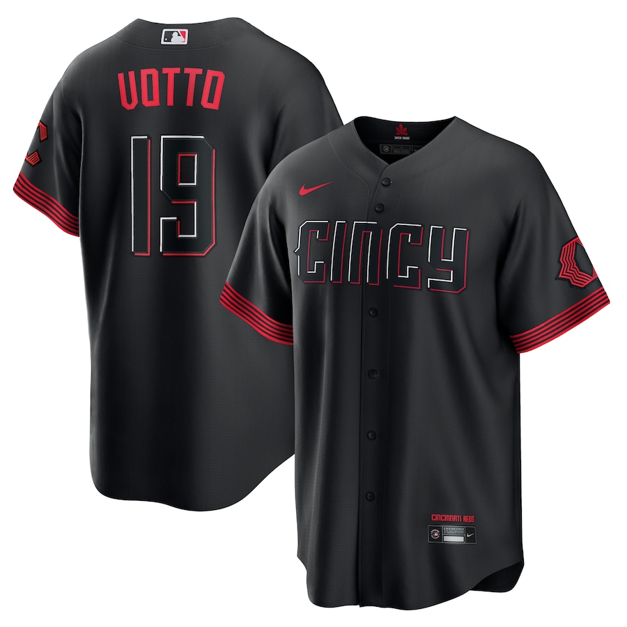 Men's Cincinnati Reds Joey Votto Black City Connect Replica Player Jersey - myjerseyhub