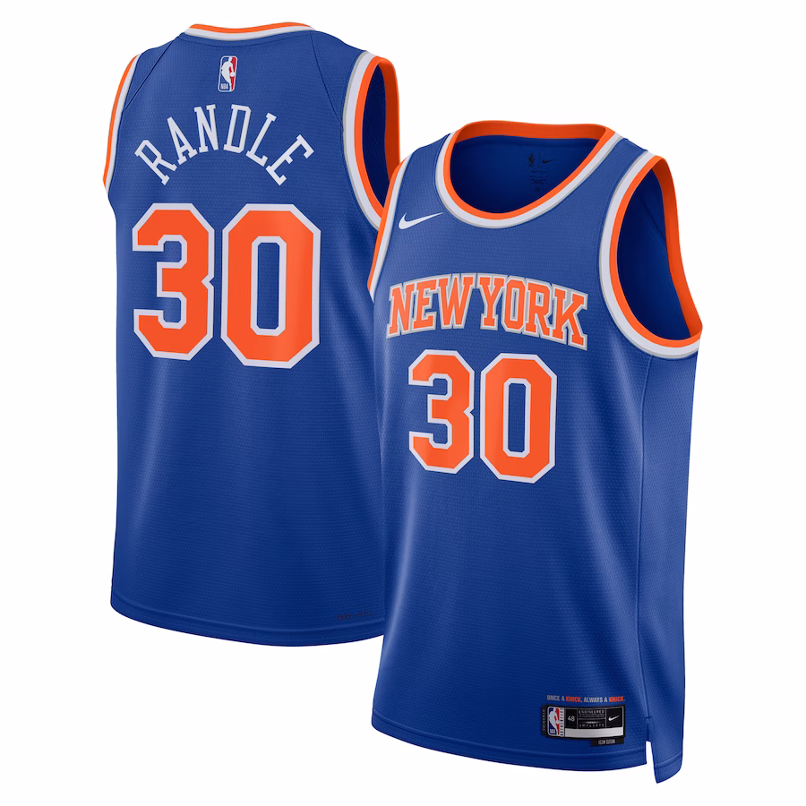 Unisex New York Knicks Julius Randle Nike Blue Swingman Jersey - Icon Edition - myjerseyhub