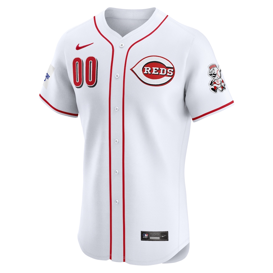 Men's Cincinnati Reds White Home Elite Pick-A-Player Retired Roster Patch Jersey - myjerseyhub