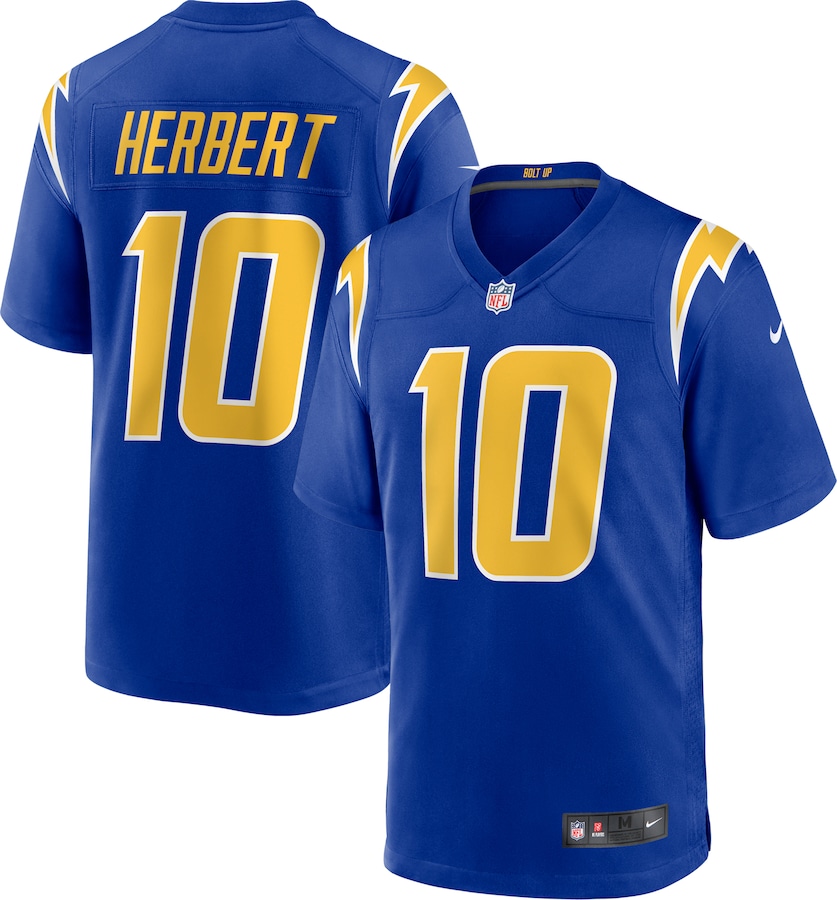 Mens Los Angeles Chargers Justin Herbert Royal 2nd Alternate Game Jersey - myjerseyhub