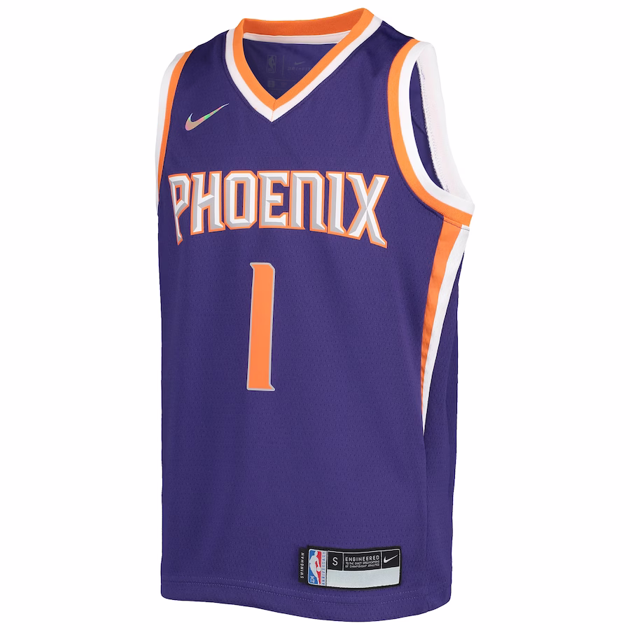Youth Phoenix Suns Devin Booker Nike Purple 2021/22 Diamond Swingman Jersey - Icon Edition - myjerseyhub