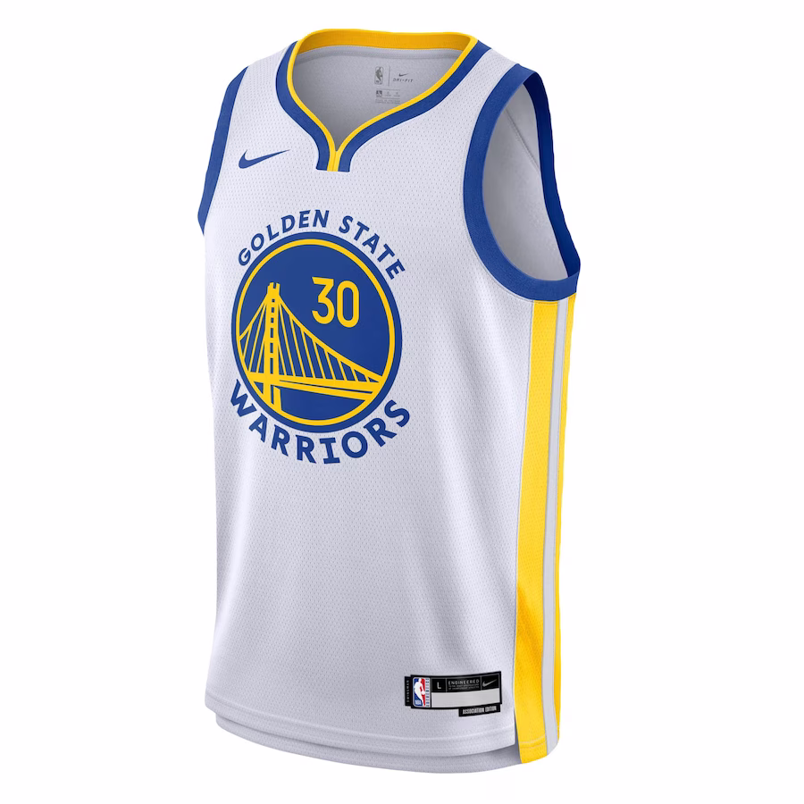 Youth Golden State Warriors Stephen Curry Nike White Swingman Jersey - Association Edition - myjerseyhub