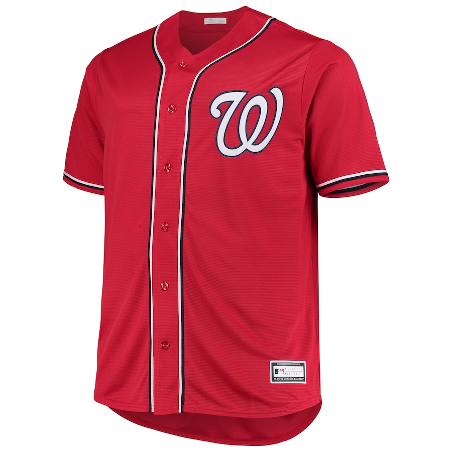 Men's Washington Nationals Red Big & Tall Alternate Replica Team Jersey - myjerseyhub