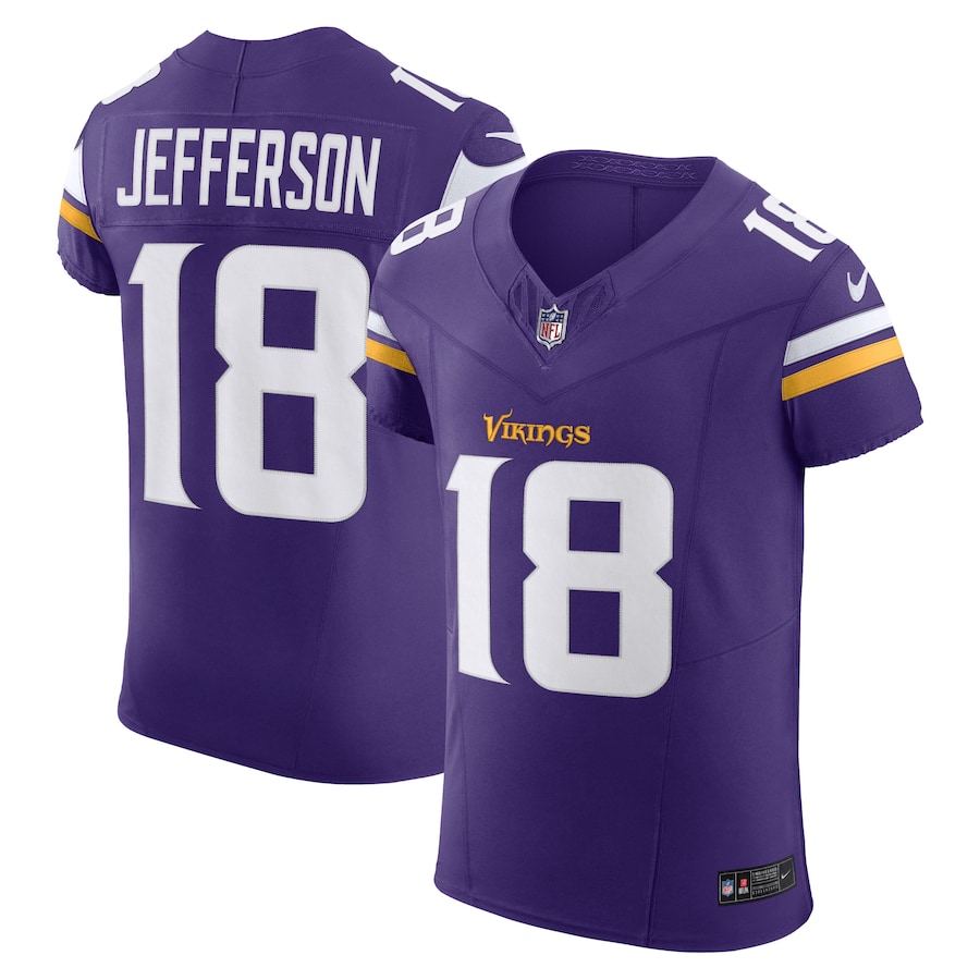 Mens Minnesota Vikings Justin Jefferson Purple Vapor F.U.S.E. Elite Jersey - myjerseyhub