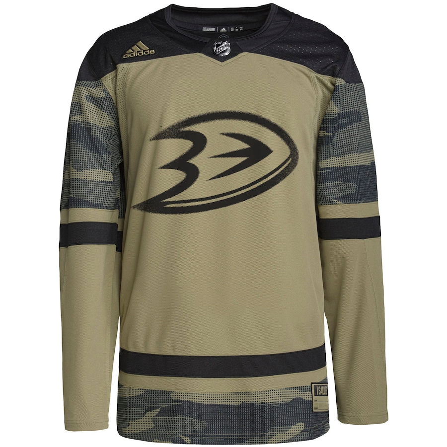 Youth Anaheim Ducks Camo Military Appreciation Team Authentic Custom Practice Jersey - myjerseyhub