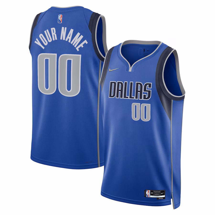 Men's Dallas Mavericks Nike Blue 2021/22 Diamond Swingman Custom Jersey - Icon Edition - myjerseyhub