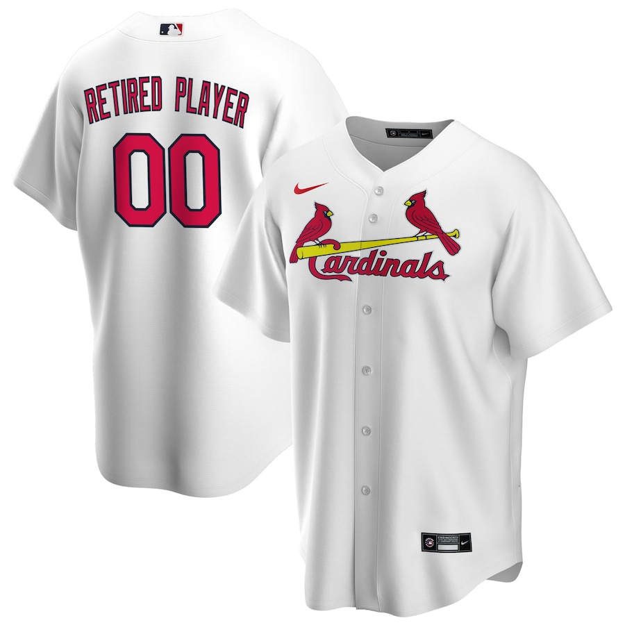 Men's St. Louis Cardinals White Home Pick-A-Player Retired Roster Replica Jersey - myjerseyhub