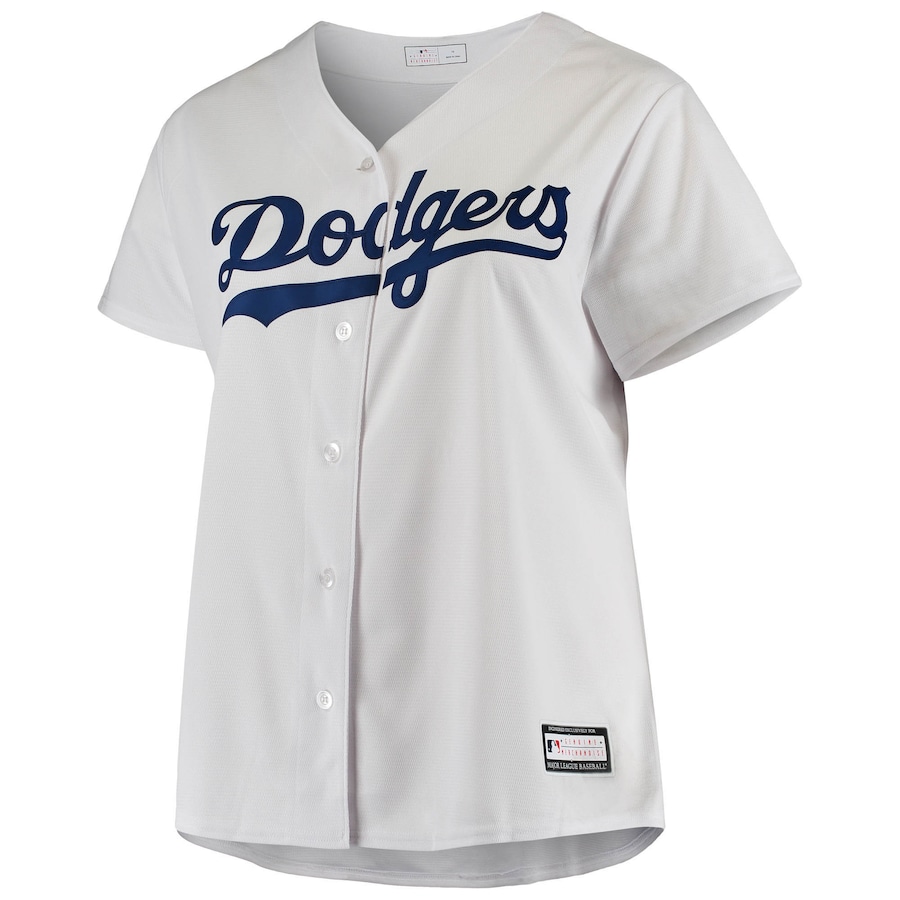 Women's Los Angeles Dodgers White Plus Size Sanitized Replica Team Jersey - myjerseyhub