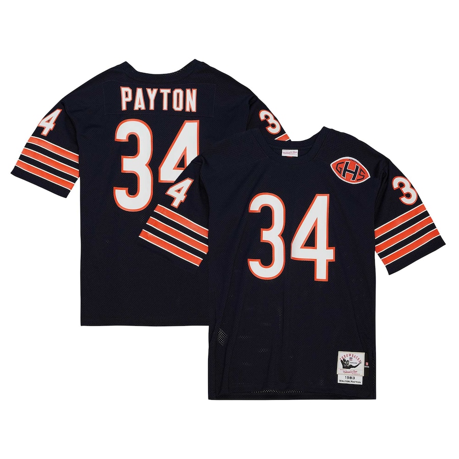 Mens Chicago Bears 1983 Walter Payton Navy Authentic Throwback Retired Player Jersey - myjerseyhub
