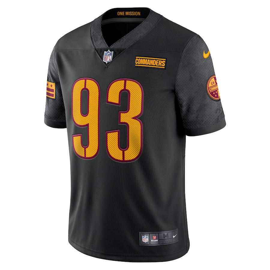 Mens Washington Commanders Jonathan Allen Black Alternate Vapor Limited Jersey - myjerseyhub