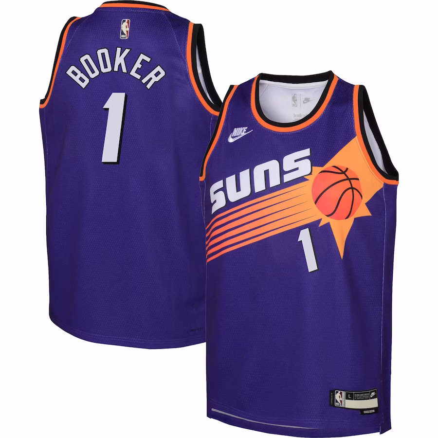 Youth Phoenix Suns Devin Booker Nike Purple 2022/23 Swingman Jersey - Classic Edition - myjerseyhub