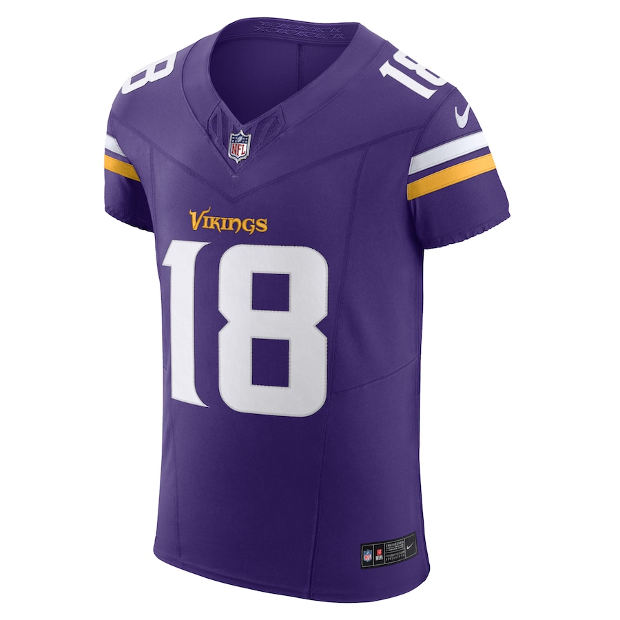 Mens Minnesota Vikings Justin Jefferson Purple Vapor F.U.S.E. Elite Jersey - myjerseyhub