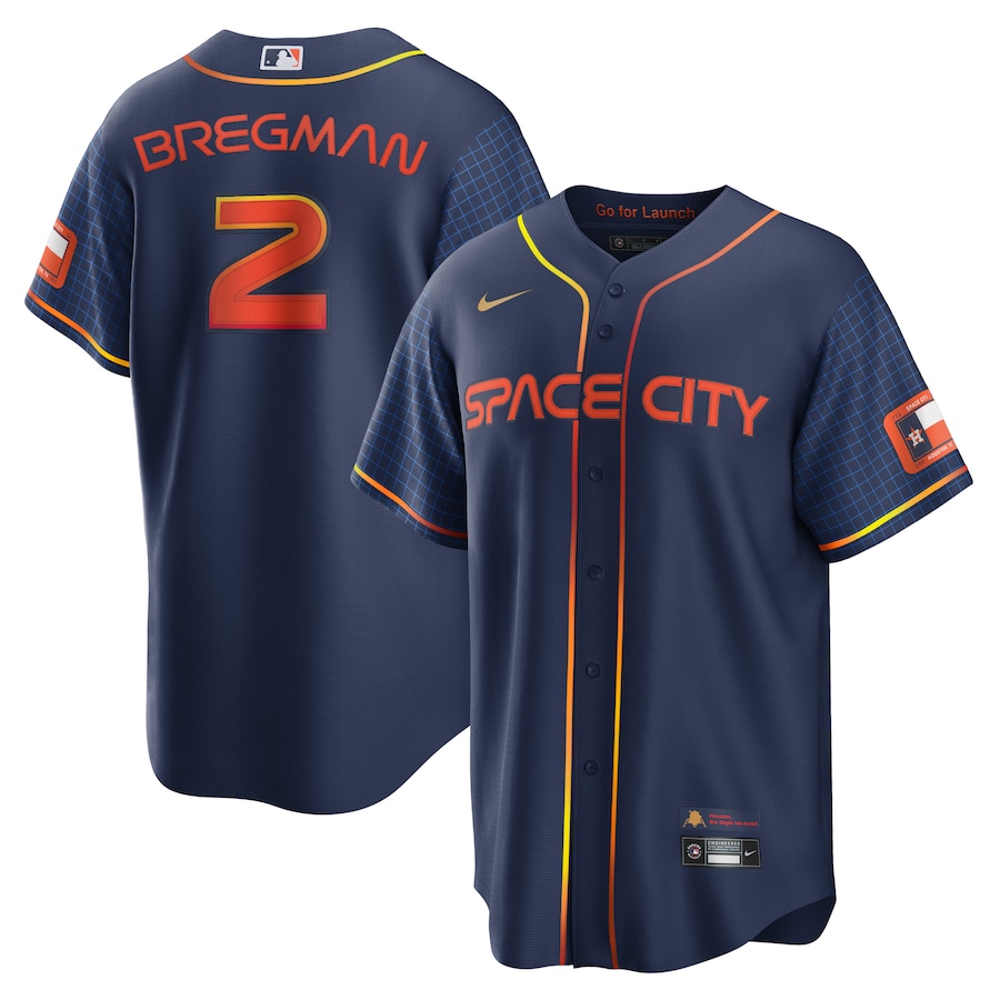 Men's Houston Astros Alex Bregman Navy City Connect Replica Player Jersey - myjerseyhub