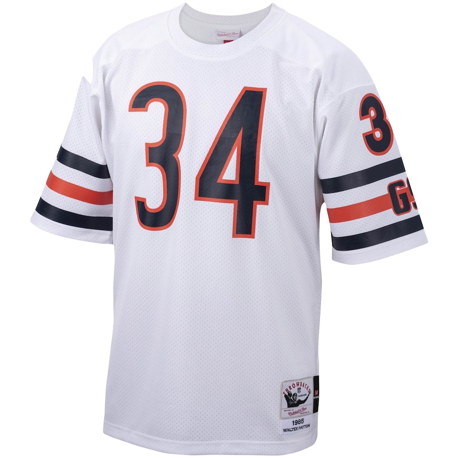 Mens Chicago Bears Walter Payton White Big & Tall 1985 Retired Player Replica Jersey - myjerseyhub