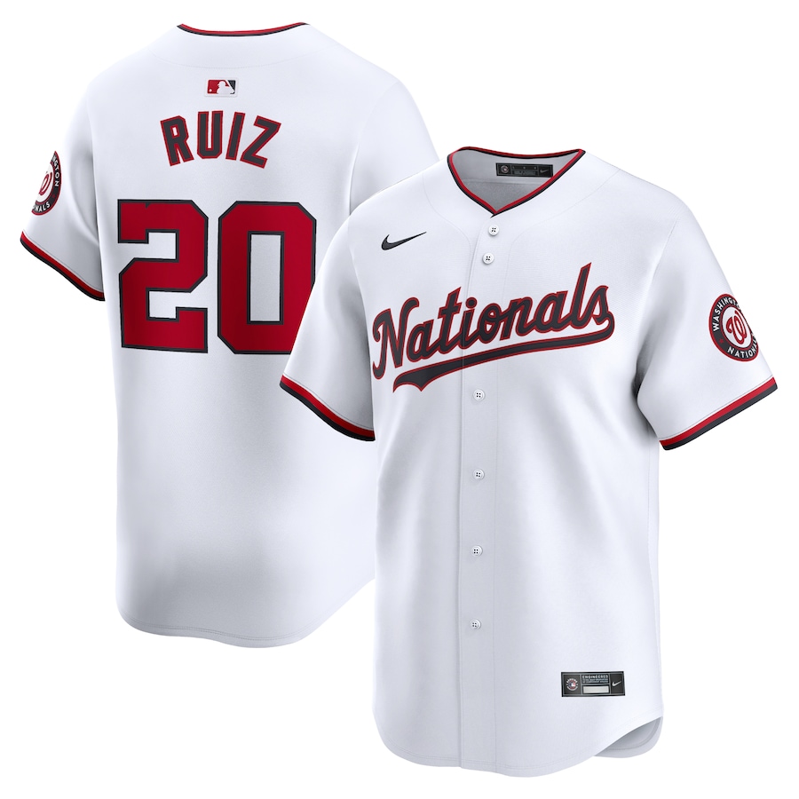 Men's Washington Nationals Keibert Ruiz White Home Limited Player Jersey - myjerseyhub